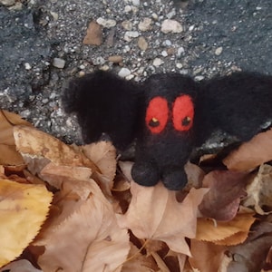 Three Felted Bats With Flexible Wings