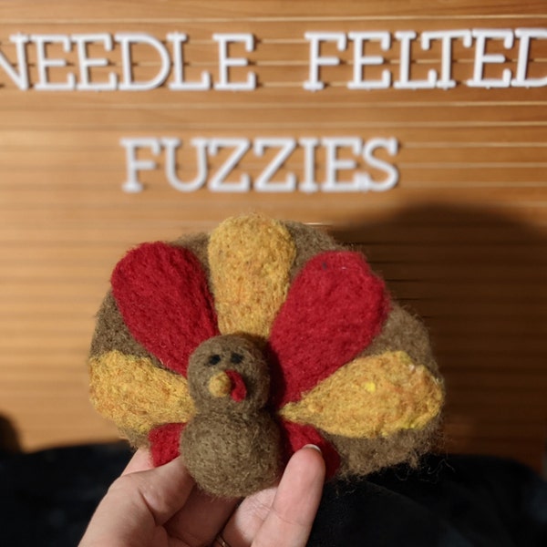 Needle Felted Turkey, Thanksgiving decor, holiday gift idea