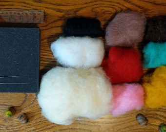 Starter Kit - wool, needles, pad for needle felting