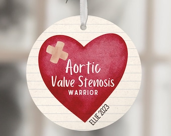 Aortic Valve Stenosis Ornament | AVS Heart Warrior Christmas Gift | Congenital Heart Defect Ornament | CHD Awareness Christmas Gift