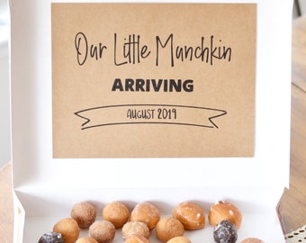 Donut Box Pregnancy Announcement - Printable Sign - Munchkin Baby Shower - We're Pregnant  (PDF)