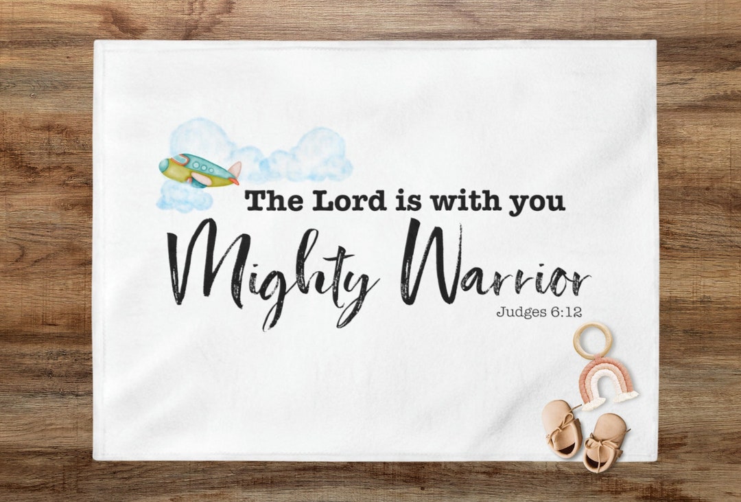 Judges 612 Baby Boy Swaddle Blanket With Bible Verse Cute Baby Blanket