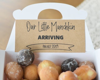 Donut Box Pregnancy Announcement Printable Sign Munchkin Baby Shower We ...