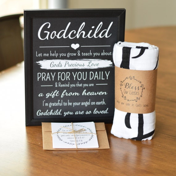 Godchild Gift Quote Baby Swaddle Blanket Christening Gift Baptism Gift for