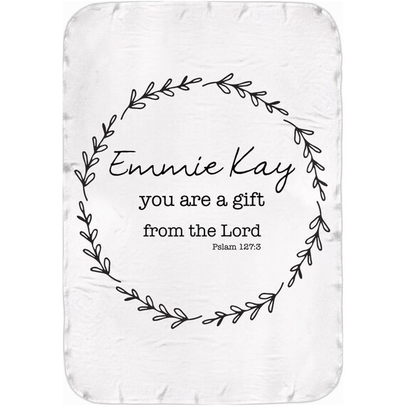 Personalized Bible Verse Baby Swaddle Christian Baby Shower Etsy