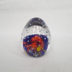 Vintage Glass Paperweight Egg Shaped