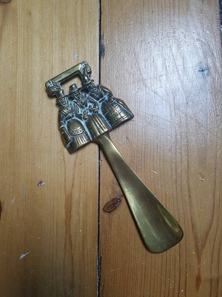 Vintage latón 3 damas Shoehorn Etsy España