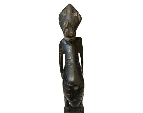 AM Vintage Kenya Africa African Wood Wooden Carved Sculpture Man Figurine Besmo
