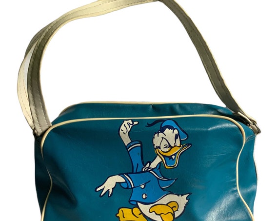Vintage Blue Donald Duck Purse Tote Bag Overnight Childrens Retro