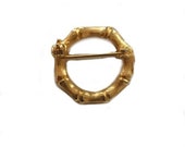 Vintage lucky bamboo brooch pin costume jewelry gift rl-113