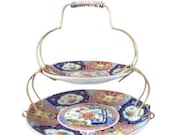 Vintage japanese japan imari ware tidbit serving set plates porcelain rl-123