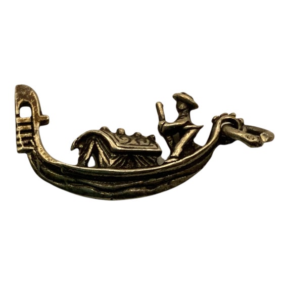 Vintage Sterling Silver Charm Pendant for Bracelet Gondola Boat Venice