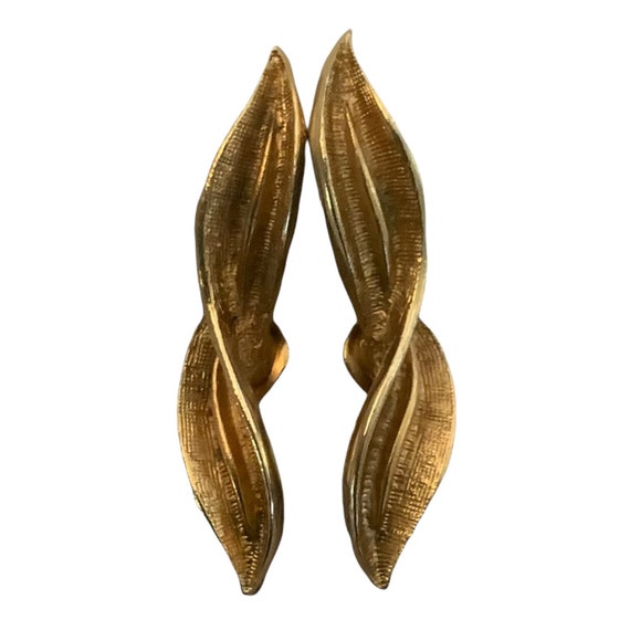 Vintage Costume Jewelry Clip On Earrings Twist Signed Coro