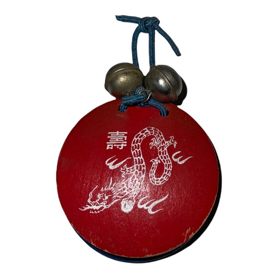 AM Vintage Japanese Japan Dragon Wooden Casta Castanets Musical