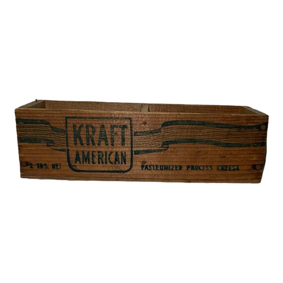 Vintage Wood Wooden Kitchen Kraft Process Processed Cheese Box Decor Retro