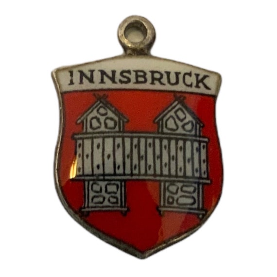 Vintage Silver 900 Charm Pendant Innsbruck Enameled