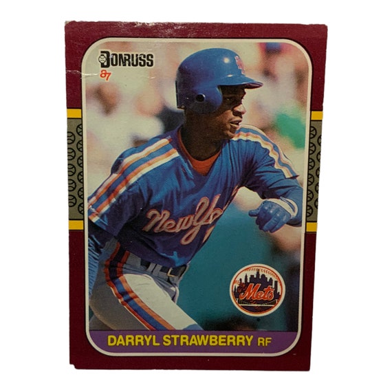 Vintage Baseball Card Darryl Strawberry 1987 Leaf New York Mets Right Fielder