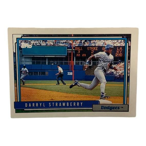 Vintage Baseball Card Darryl Strawberry Los Angeles Dodgers 1992 Topps