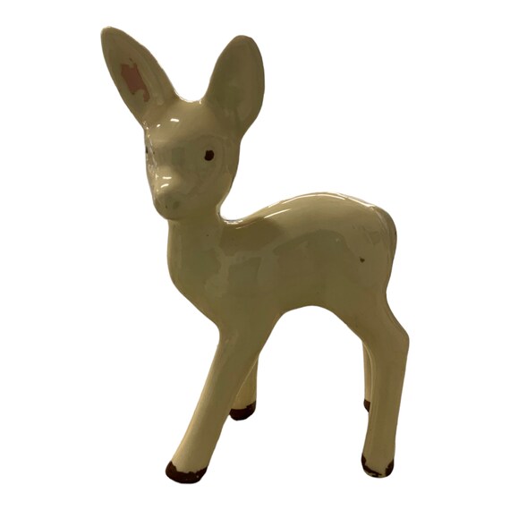 Vintage Retro MCM Figure Figurine Deer Ceramic Whimsical Pottery Home Decor