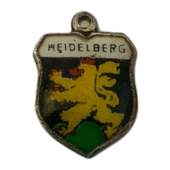 Vintage Silver 800 Charm Pendant Heidelberg Enameled