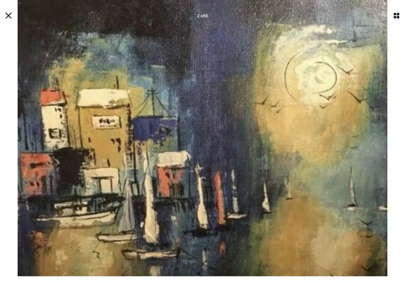 Original Oil Painting California Artist A. Rugh Anne Rugh Baker Mrs. B Seascape