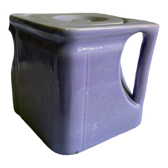 The Cube Teapot Tea Pot Antique Vintage 1920s Cunard Ship Square Modern Design Lavender Lilac