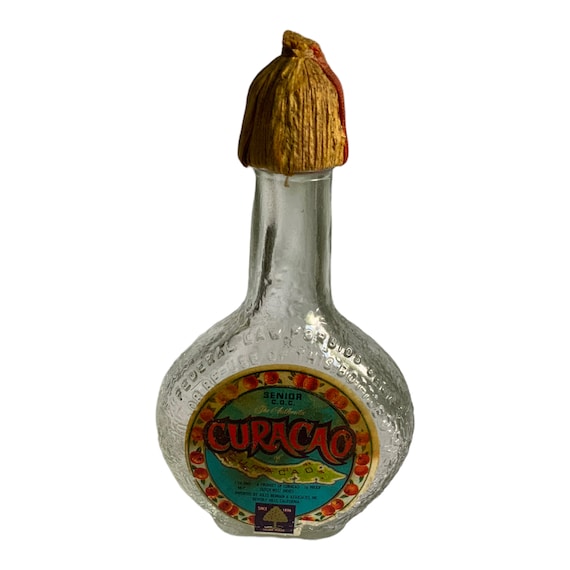 AM Vintage Curaçao Miniature Bottle Leaf Lid