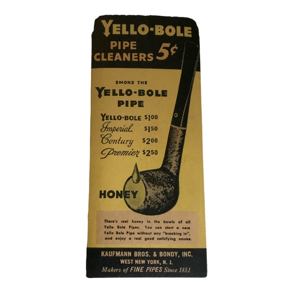 Vintage Yello-Bole Pipe Cleaners Cleaner Honey Original Package Retro Kaufman Brothers Bondy