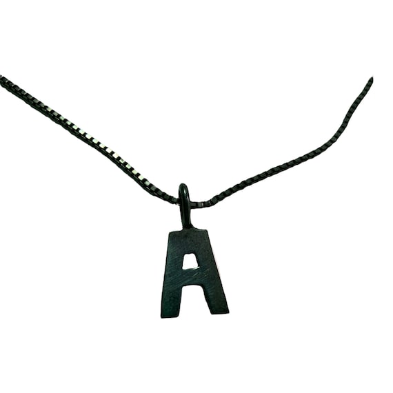 AM Sterling Silver Initial Letter A Chain Fashion Fine Necklace Pendant