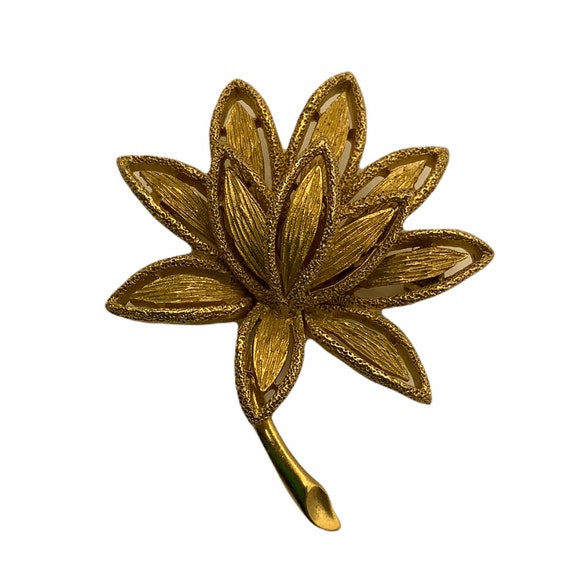 Vintage Leaf Brooch Pin Fall Gold Toned Avon Signed Retro Costume Jewelry