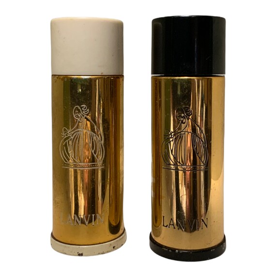 Vintage 1960s Perfume Lanvin Arpege Crescendo Gold Bottle Black White 1.5 Oz