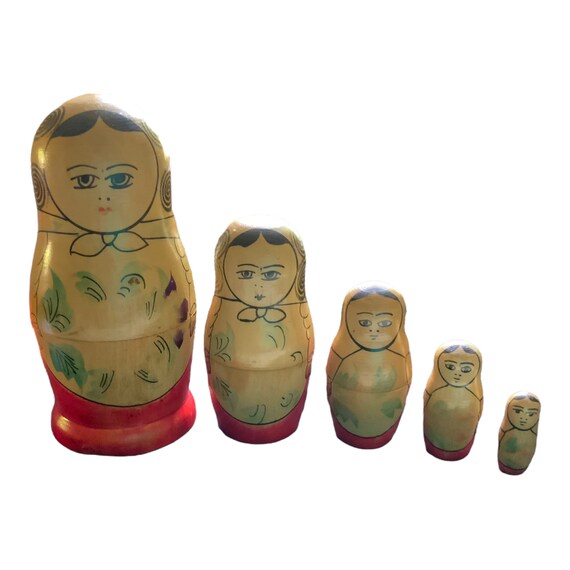 AM Vintage 1970s Retro Russia Russian Matryoshka Matrioshka Nesting Doll Dolls Hand Painted Art Souvenir