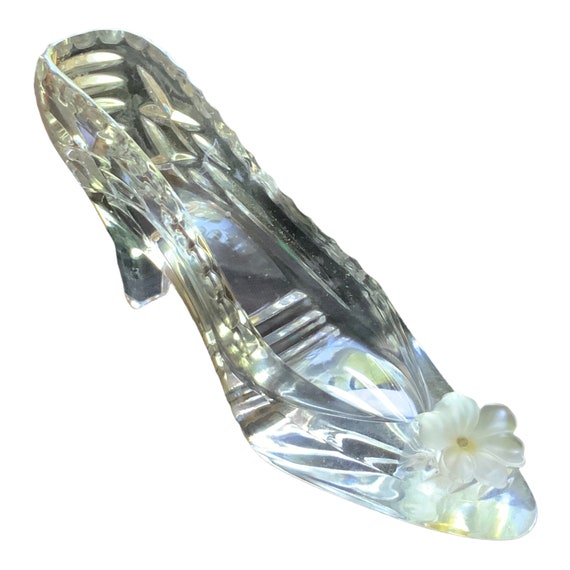 AM Vintage Cinderella Glass Slipper Leaded Souvenir West German Germany Decorative Shoe