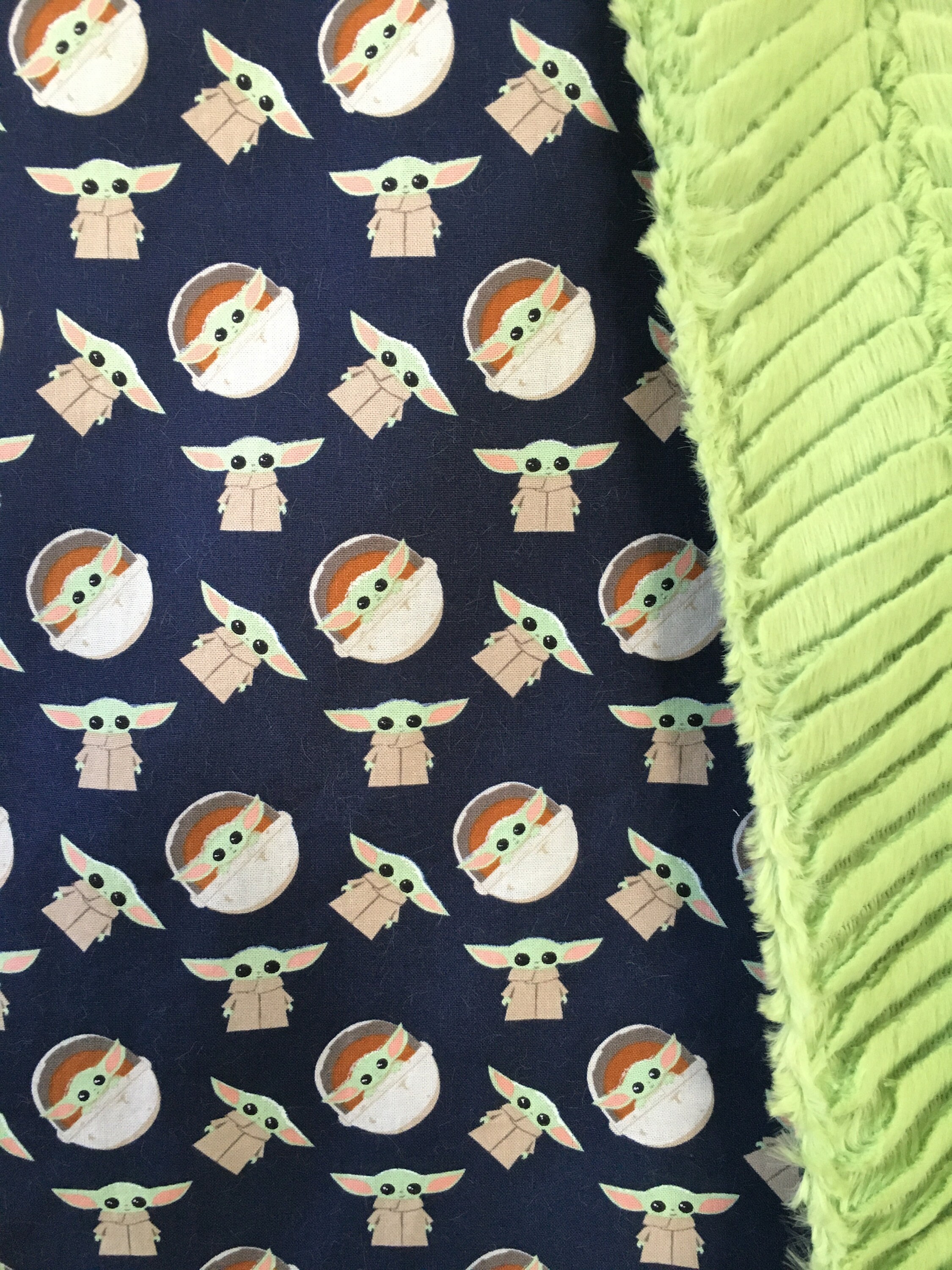 Fun Baby Yoda baby blanket/ the child/ mandalorian/ luxe green Etsy
