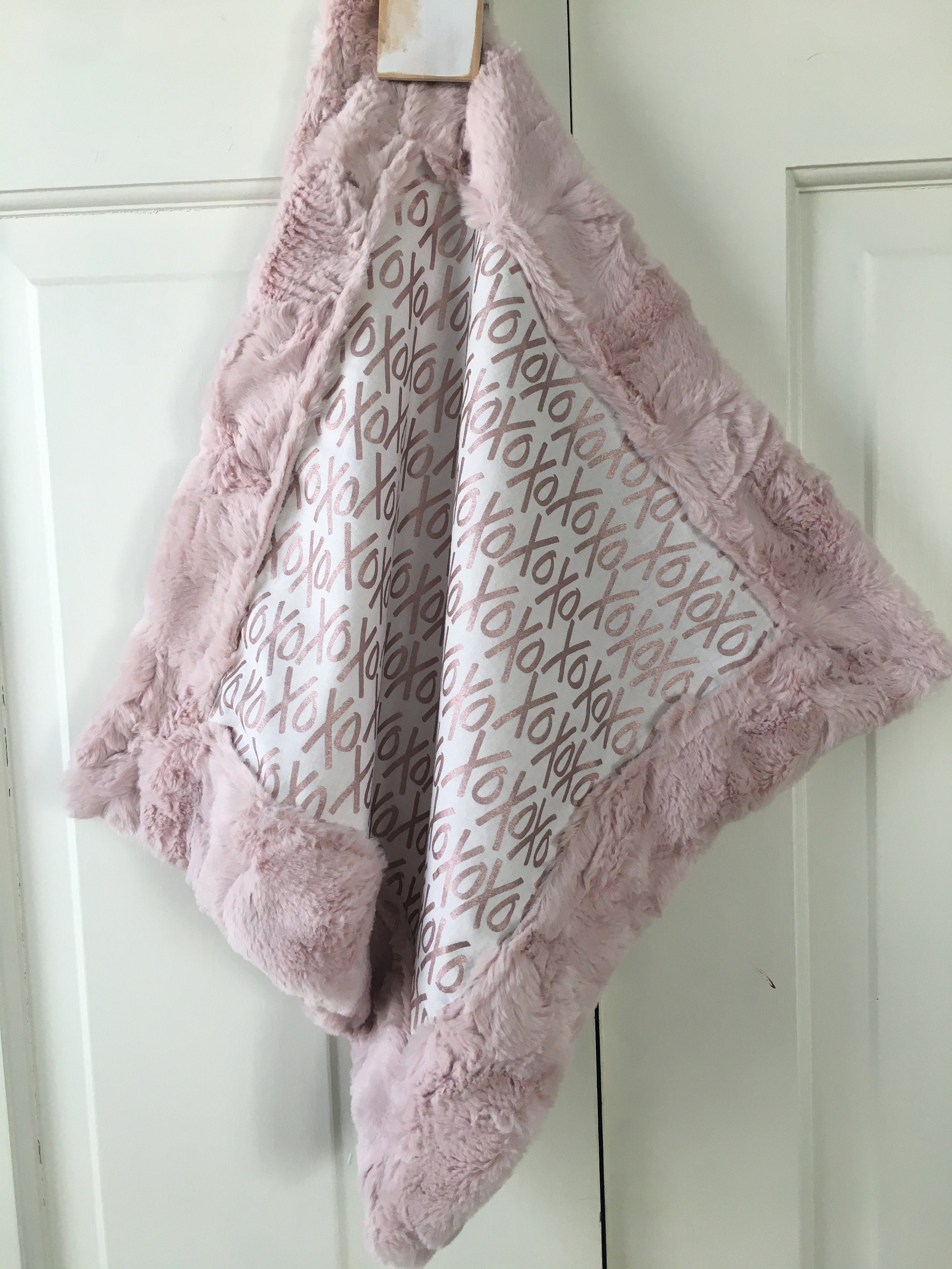Baby Girl Rose Gold Xoxo Lovey Blanket/ Rose Gold Luxe Minky Etsy UK