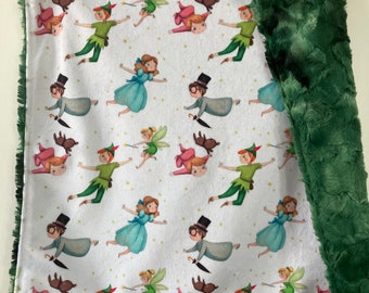 little lovey baby blanket made from Peter Pan minky fabric/  security blanket/luxe green swirl minky