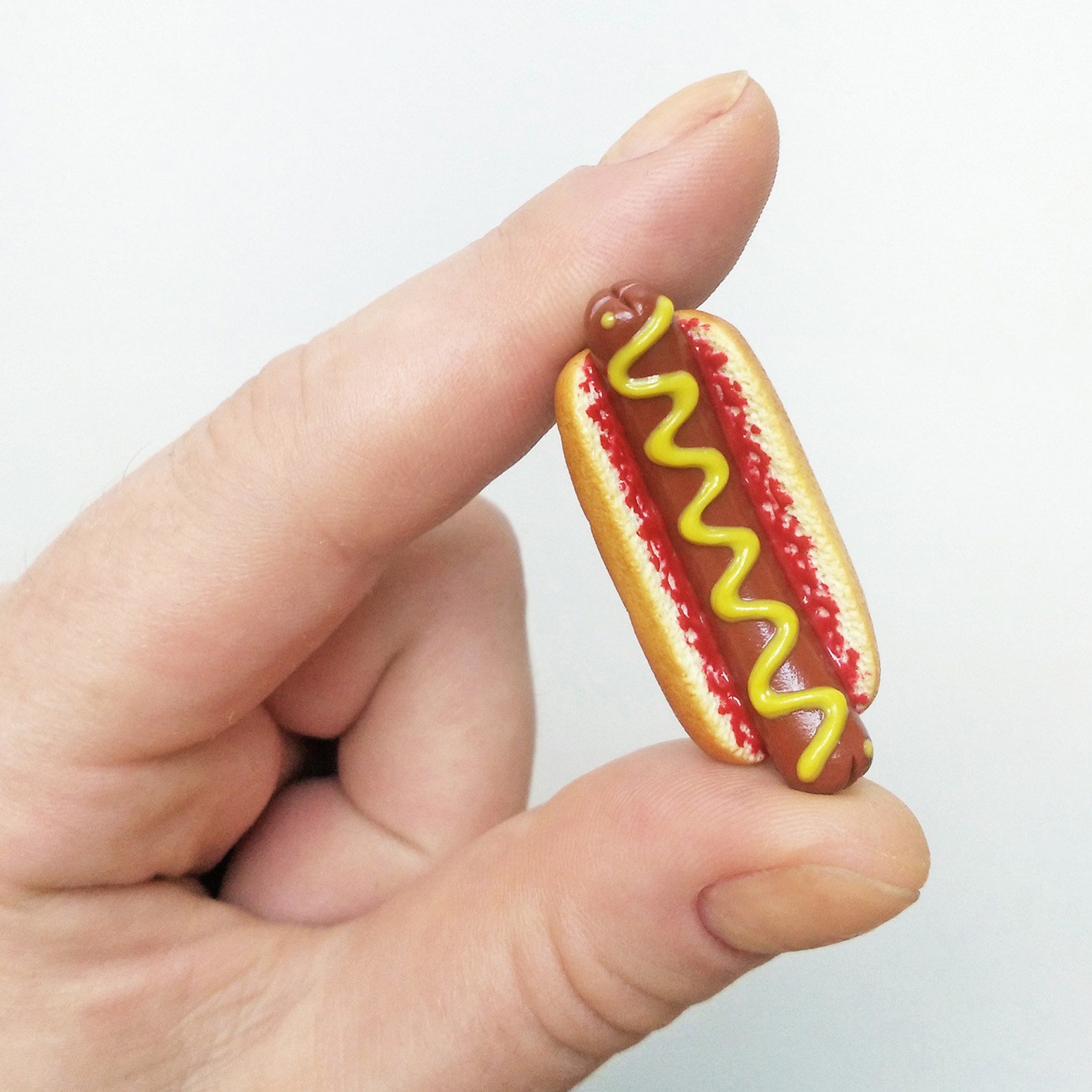 Keychain Hot Dog Miniature Fast Food Keyring Realistic Etsy