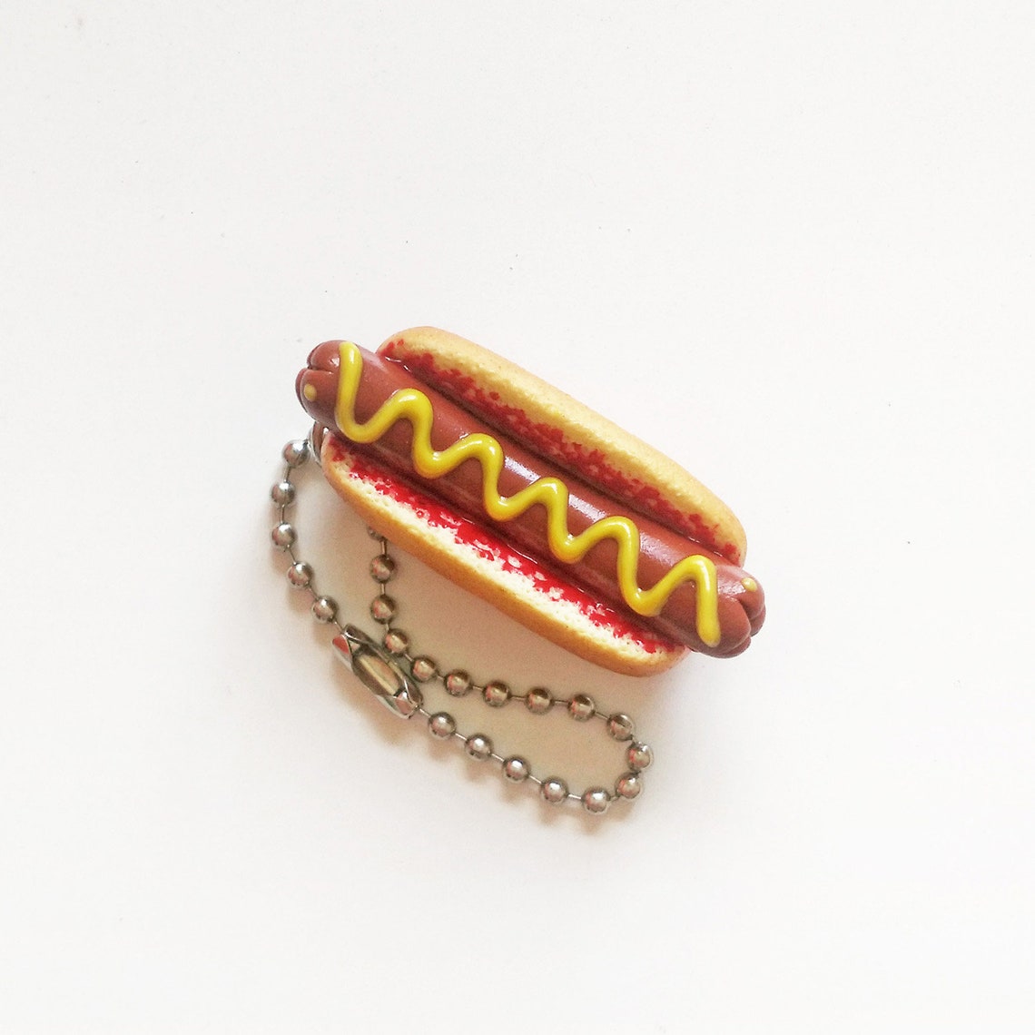 Keychain Hot Dog Miniature fast food Keyring realistic Etsy
