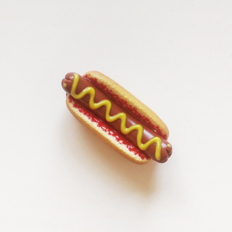 Keychain Hot Dog Miniature Fast Food Keyring Realistic Etsy