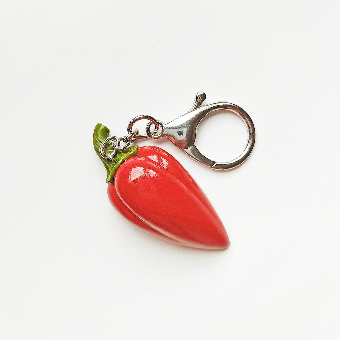 Pepper keychain Miniature food Red pepper cut Handmade of Etsy