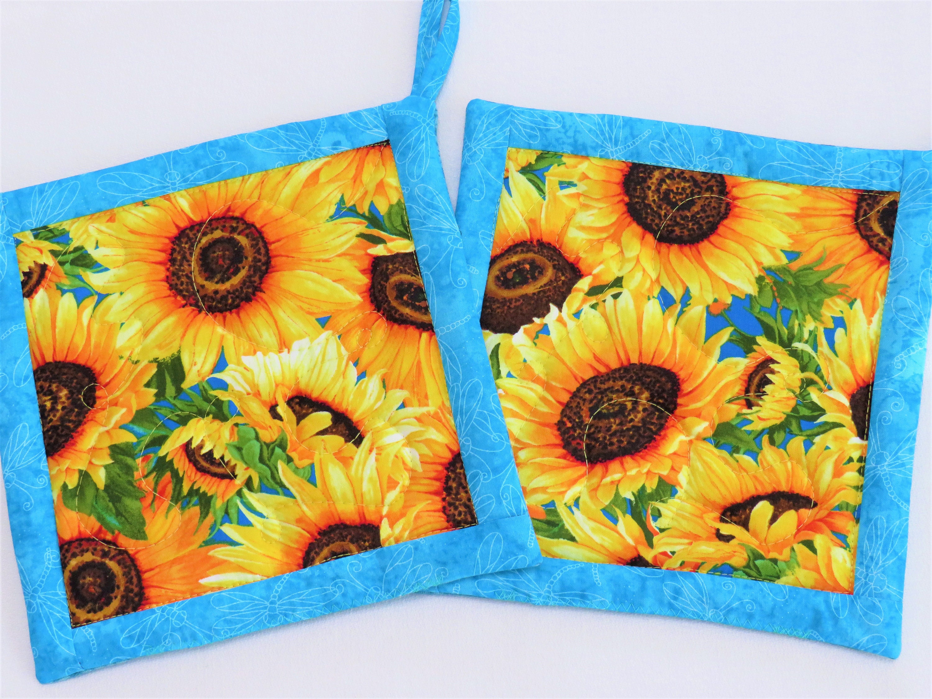 Sunflower Pot Holders Set Pot Holders Gift Set Sunflower Etsy