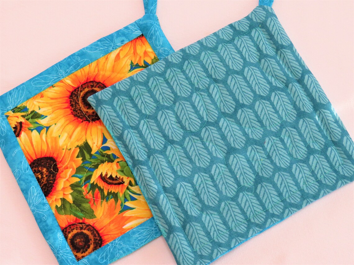 Sunflower Pot Holders Set Pot Holders Gift Set Sunflower Etsy