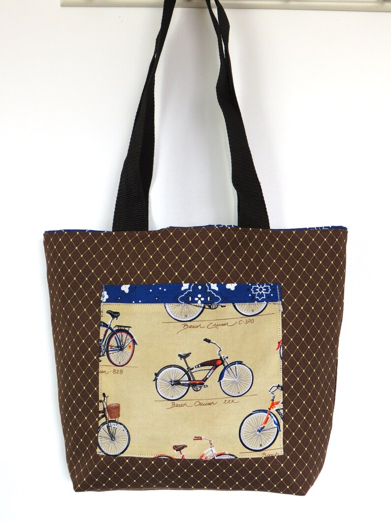 Bicycle Tote Bag Fully Lined Bicycle Tote Bag Bicycle Gift Etsy