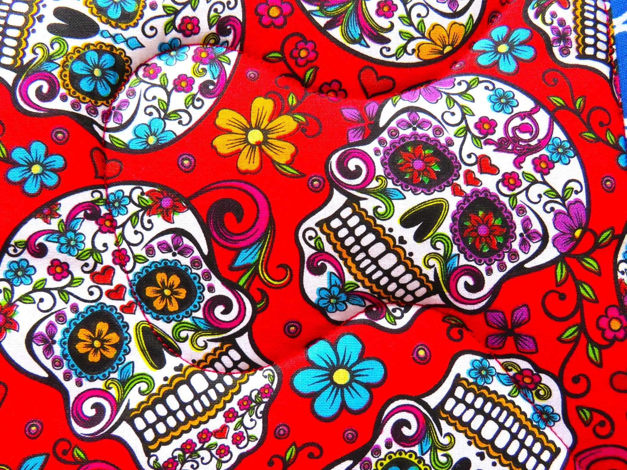 Large Sugar Skull Potholders Set Sugar Skull Hot Pads 2 Etsy