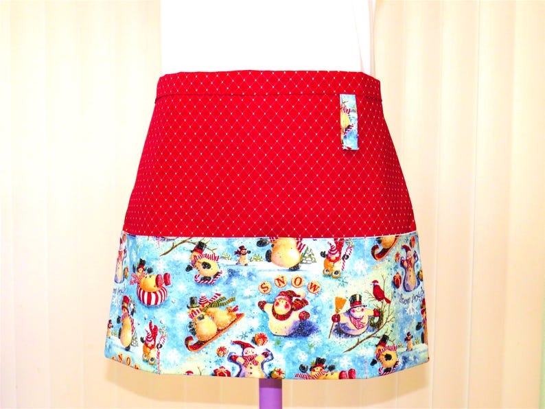 Christmas Aprons, Snowman Apron, Vintage RV Apron, Vintage RV Decor