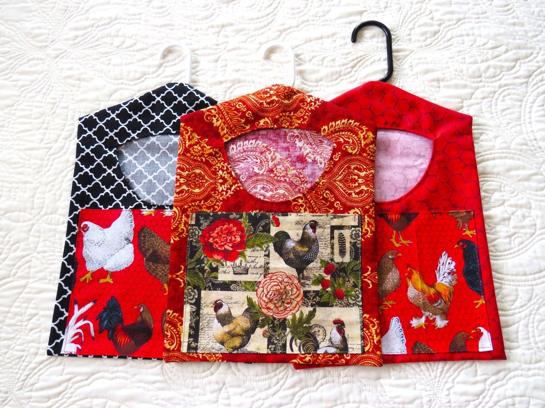 Chicken Clothespin Bag, Chicken Clothespin Holder, Farm Clothespin