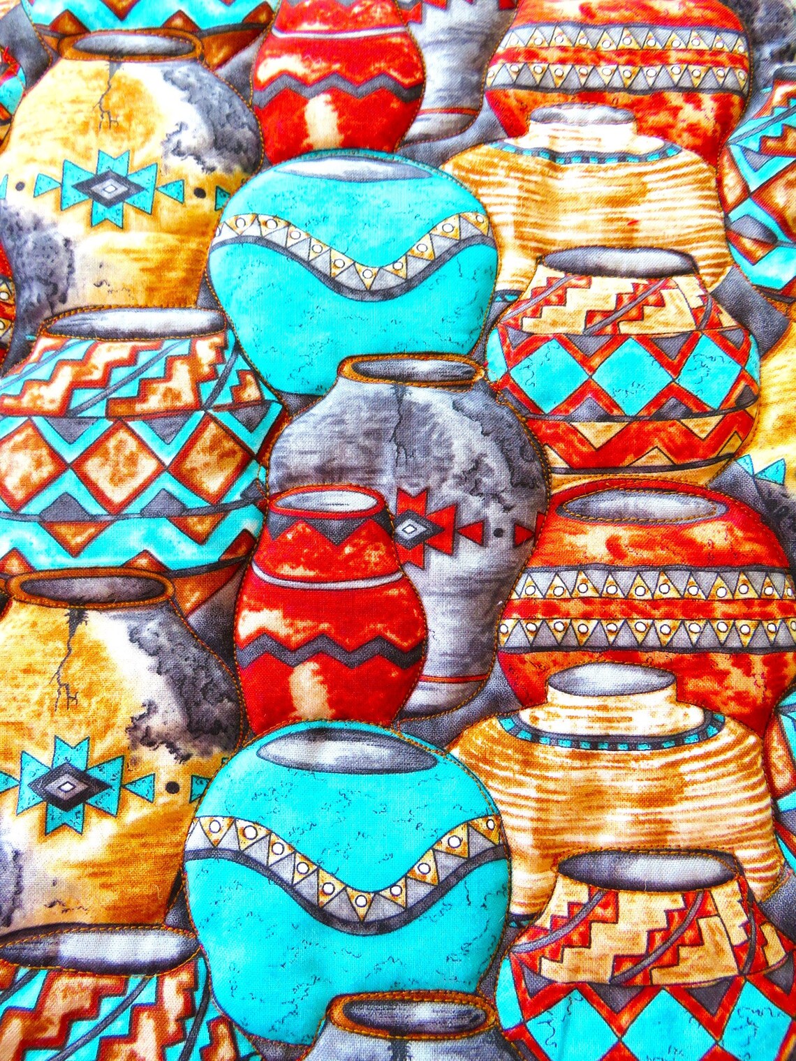 Quilted Indian Pottery Wall Art Indian Wall Hanging Etsy