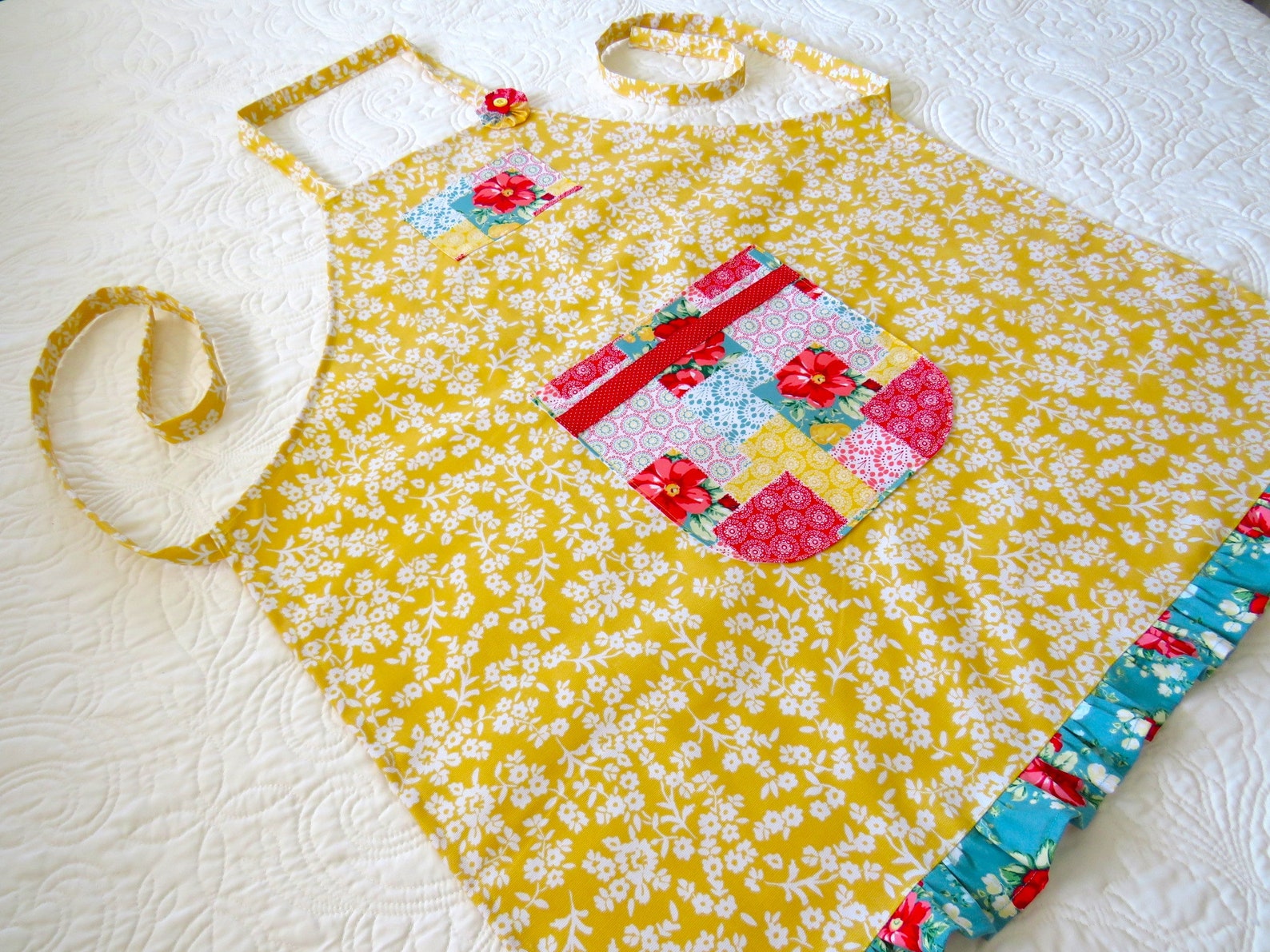 Pioneer Woman Fabric Apron Pioneer Woman Fabric Kitchen Etsy