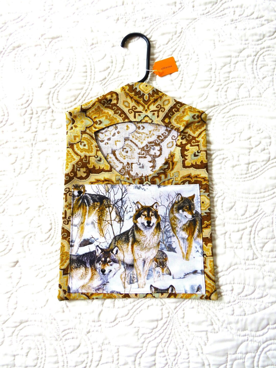 Wolves Clothespin Bag, Wolves Closet Organizer, Wolf Clothespin Bag