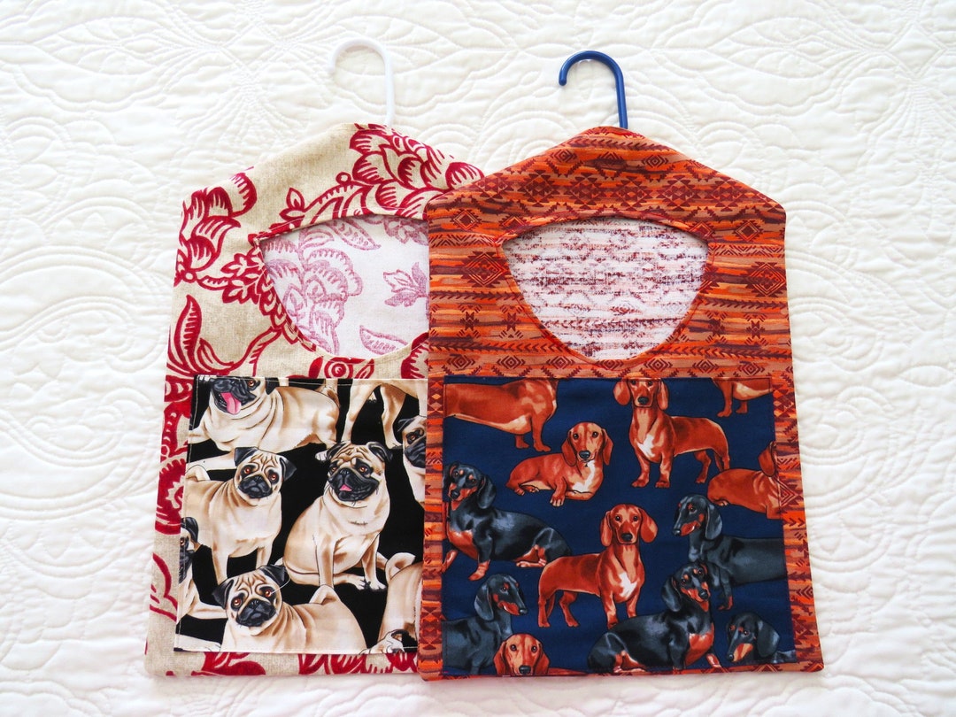 Dogs Clothespin Bags Pug Dogs Clothespin Bag Dog Lover Gift Etsy